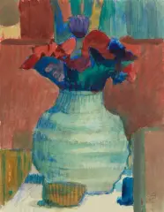 Blumenstrauss in Vase by Cuno Amiet, 1952, watercolor, sold Nov 2025