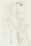 Jägerin mit Hund by Alois Carigiet, 1951, watercolor, offered Nov 2025