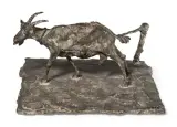 Angepflockte Geiss by Rolf Brem, 1983, bronze, sold Nov 2025