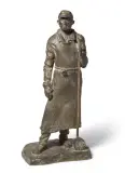 Ghisell der Giessmeister by Rolf Brem, 1989, bronze, sold Nov 2025