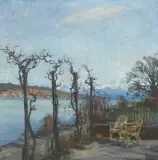 Blick auf den winterlichen Zürichsee von Kilchberg aus by Alfred Marxer, 1924, oil on canvas, sold Dec 2025