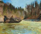 An der Sihl by Reinhold Kündig, 1934, oil on canvas, sold Dec 2025