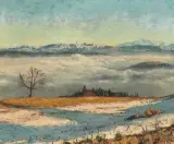 Säntisgebirge von Hirzel aus by Reinhold Kündig, 1947, oil on canvas, sold Dec 2025