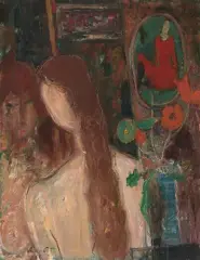 Weiblicher Rückenakt mit Spiegelbild by Adolf Herbst, 1965, oil on canvas, offered Dec 2025