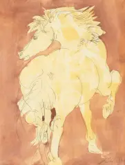Pferd by Hans Erni, 1973, watercolor, sold Dec 2025
