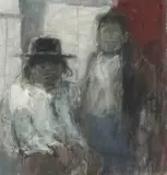 Zwei Navajo-Indianer by Max Kämpf, oil on canvas, sold Dec 2025