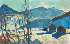 Winterlandschaft by Carl Walter Liner, 1948, oil on canvas, sold Dec 2025