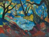 Plan d'eau sous les arbres by Carl Walter Liner, 1954, oil on canvas, sold Dec 2025