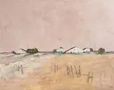 Rouges Terres by Bodo Stauffer, 1985, oil on canvas, offered Dec 2025