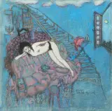 Tombée du ciel by Marco Richterich, 1994, oil on canvas, sold Dec 2025