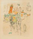 Beduinen auf Esel by Alois Carigiet, 1962, color lithograph, offered Dec 2025