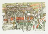 Bauernhaus by Alois Carigiet, 1982, color lithograph, sold Dec 2025