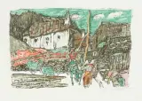 Bündner Bergdorf by Alois Carigiet, 1982, color lithograph, sold Dec 2025