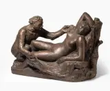 Nymphe und Satyr by Hermann Hubacher, 1953, bronze, sold Dec 2025