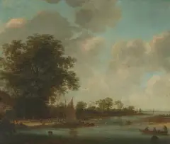 Nachfolger um 1700 Flusslandschaft by Salomon van Ruysdael, oil on panel, sold Sep 2025