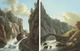 Gegenstücke: Der Felsen Pass bey Dazio am Testino / Die Brücke bey Wassen im Reuss Thal am Fusse des St. Gotthards by Julius Elias Kasten, gouache, offered Sep 2025