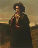 Flötenspieler in einer Landschaft by Jan Arnold Heyermans, 1859, oil on canvas, offered Sep 2025