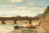 Pont de la Concorde mit dem Grand Palais im Hintergrund by Henri Guérard, oil on canvas, offered Sep 2025