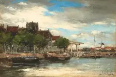 Holländische Kanalszene by Hermanus Koekkoek the Younger, oil on canvas, offered Sep 2025