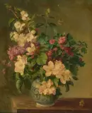 Blumenstillleben by Apollinaire Louis Sicard, 1858, oil on canvas, sold Sep 2025