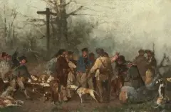 Vor der Jagd by Charles Ronot, oil on canvas, sold Sep 2025