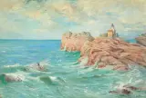 Phare du Paon by Edmond Marie Petitjean, oil on canvas, offered Sep 2025