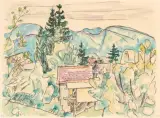 Oberägeri by Ivo Hauptmann, 1955, watercolor, offered Sep 2025