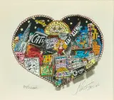 The Heart of Broadway by Charles Fazzino, color lithograph, sold Sep 2025
