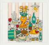 Fabulous Feast by James Rizzi, 1995, color lithograph, sold Sep 2025