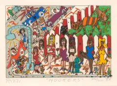 Hookers by James Rizzi, 1988, color lithograph, sold Sep 2025