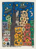 Visit My Friendly City by James Rizzi, 1995, color lithograph, sold Sep 2025