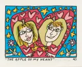 Apple of my Heart by James Rizzi, 1997, color lithograph, sold Sep 2025