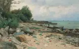 Küstenlandschaft bei Aalsgaarde by Peder Mork Mønstedt, 1919, oil on canvas, sold Sep 2025