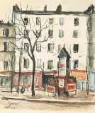 Rue Ordener, Paris 18e by Takanori Oguiss, 1935, watercolor, sold Sep 2025