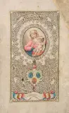 Süddeutsch, Mitte 18.Jh by Spitzenbild "Maria und Hl. Joseph" mit Abtwappen, gouache, sold Sep 2025