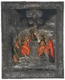 Russisch, um 1800 by Gastmahl Abrahams mit Silberoklad, tempera, offered Sep 2025