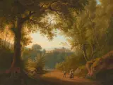 zugeschrieben Blick auf Ariccia und den Palazzo Chigi by Hans Conrad Pestalozzi, 1815, oil on canvas, sold Sep 2025