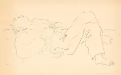 Liegender by Hans Erni, 1942, pencil, offered Sep 2025