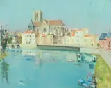 Kathedrale von Meaux by Rudolf Zender, 1952, oil on canvas, sold Sep 2025