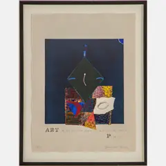 Art is the Lie that Makes Us Realize the Truth,Mixed media by Patricia Zinsmeister Parker, collage,Signed and dated 1997 lower right., offered Aug 2022