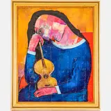 La Musica Dormiba by Alberto Ulloa, Oil on canvas,Signed and dated '96 lower right. Titled on verso., offered Jul 2022