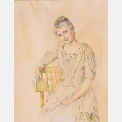 Portrait of Harriet Jeanette Sawyer by Maud Humphrey Bogart, Watercolor, offered May 2022