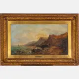 Coastal Scene by William Ellis, Oil on canvas mounted to board, offered May 2022