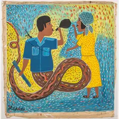 Snake Man and Woman by Gerard Fortune, Oil on canvas, offered May 2022