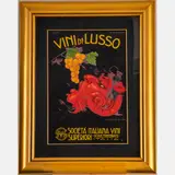 Vini Di Lusso by Plinio Codognato, Lithograph poster laid on muslin, offered May 2022