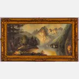 German Alpine Scene (Berchtesgarden) by Herman Urban, Oil on canvas, offered May 2022