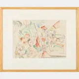Roman Holiday by William Sommer, Ink and watercolor on paper, offered Sep 2016