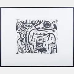 Untitled by A. R. Penck, 1985, Etching, offered Sep 2016
