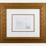 Peintre et Modele qui se Cache le Visage by Pablo Picasso, Etching on wove BFK Rives paper, offered Sep 2016