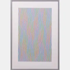Elapse by Bridget Riley, Screenprint in colors on BFK Rives paper, offered Sep 2016